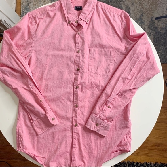 J. Crew Men’s Lightweight Cotton Button Shirt Pink Size Medium - Picture 1 of 7
